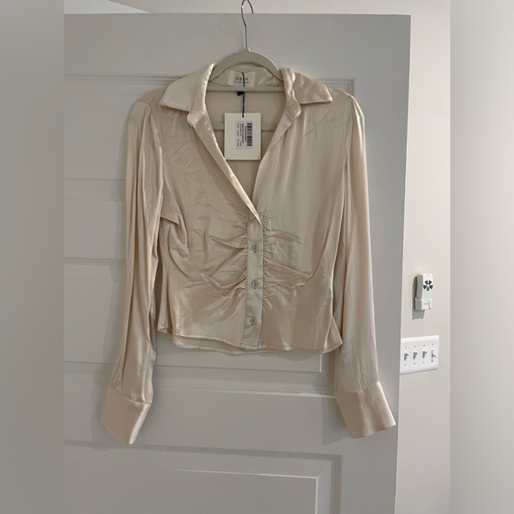 DISSH Tops - DISSH, Satin gathered top, NWT